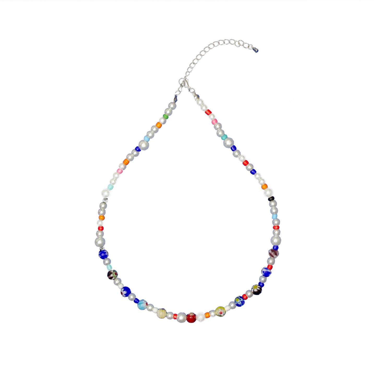 Freshwater Pearls Necklace with Multi-Colored Beads Tropica