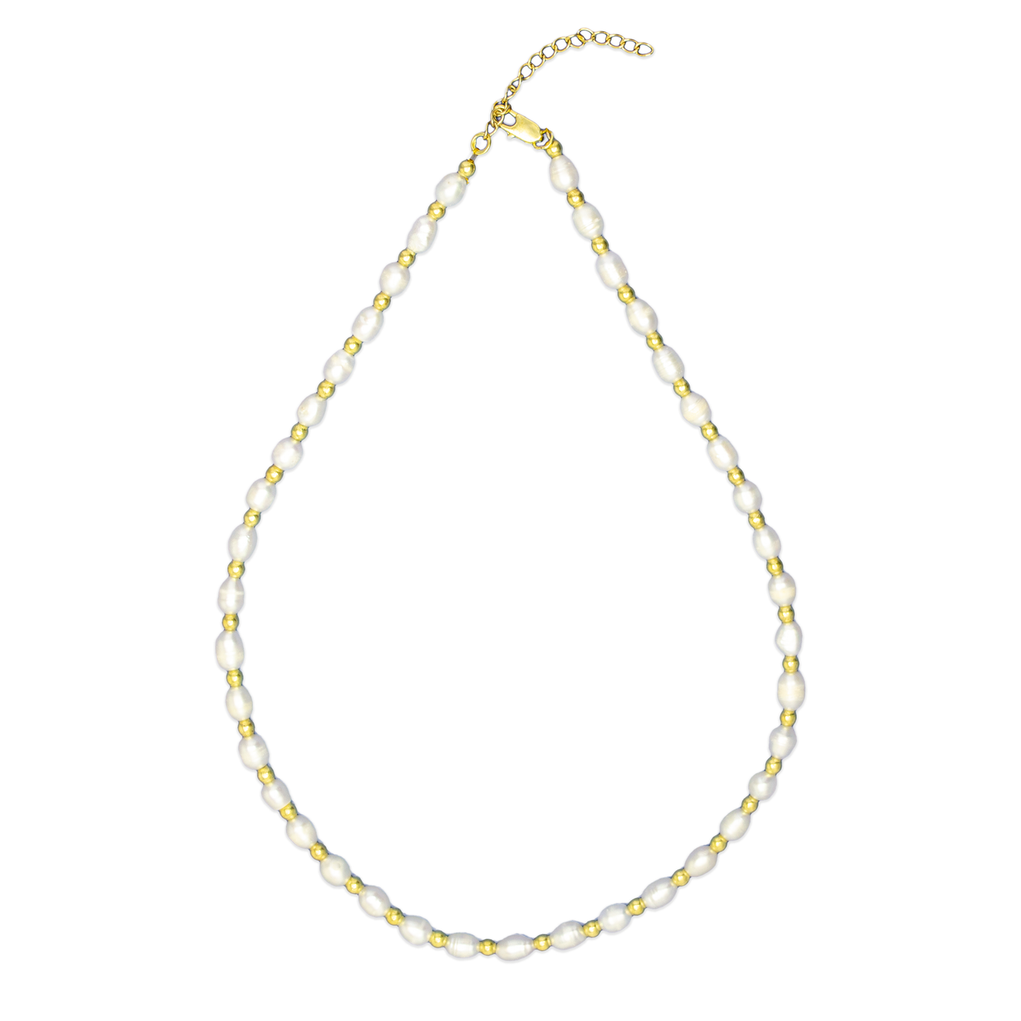 Freshwater Pearls Necklace with Alternating Gold-plated Beads Bellis